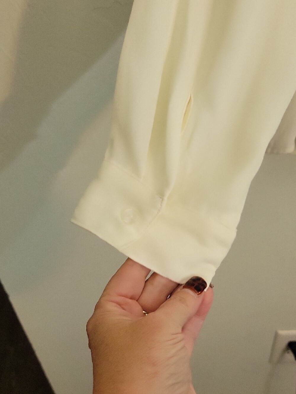 Chico's Cream Ruffle-Front Button Down Blouse - Picture 4 of 6